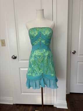 Aquamarine mini couture fairy dress